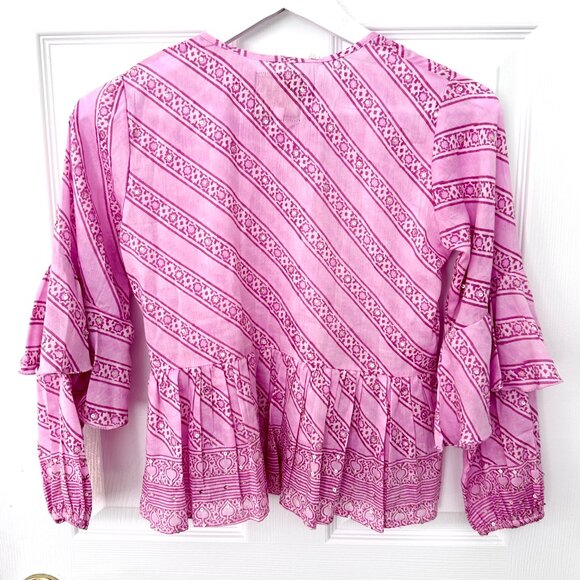 Bell by Alicia Bell Pink 'Callie' Long Sleeve Ruffle Top (XS) - Picture 2 of 12